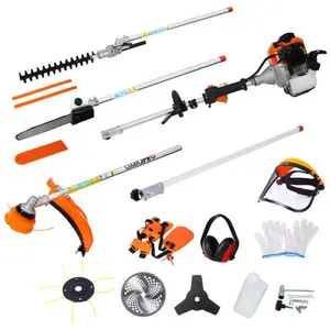 52CC 2-Cycle Multi-Functional Trimming Tool System (4-in-1/10-in-1) with Gas Pole Saw, Hedge Trimmer Attachment, Grass Trimmer, Brush Cutter, 40-inch Extension Pole, Gloves, Ear Defenders, EPA Compliant