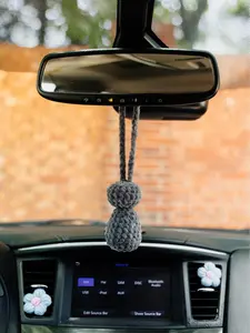 Latte Stone Plush Rearview Mirror Accessory Handmade Crochet Car Hanger Chamorro Chamoru Guam Rota Saipan Tinian Gift