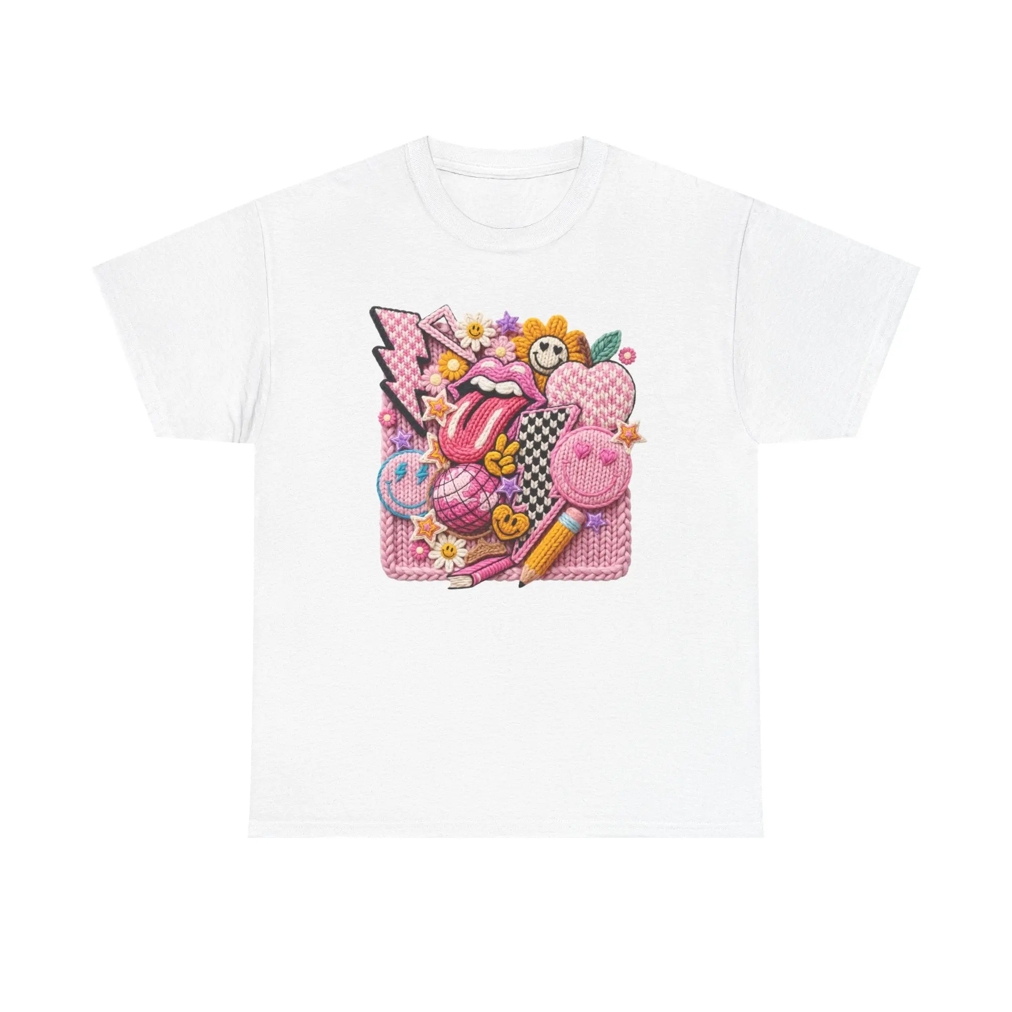 Pink Yarn Effect Back to School T-Shirt
