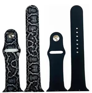 Olivia Pratt 2 Pack Silicone Watch Band - Snake and Solid Color