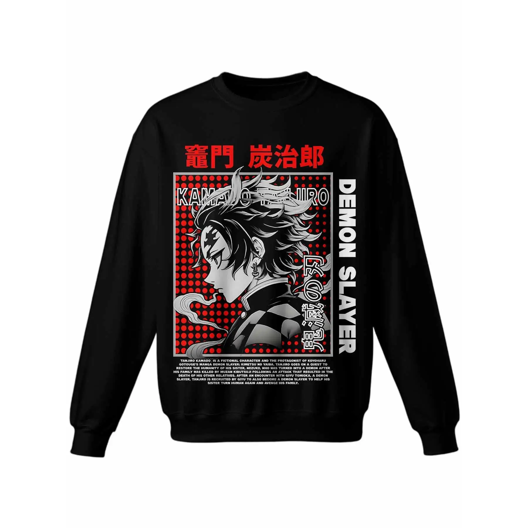 Women's Demon Slayer: Kimetsu No Yaiba Unisex Round Neck Long Sleeve Crewneck Sweatshirt - Stylish Soft Polyester-Cotton Blend Activewear Clothes, Stretchy Loose-Fit Graphic Pullover, Casual Work Outfits, Father's Day Gift TTK00392, Sport