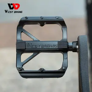 West Biking 9/16 Bicycle Pedals DU Bearing Aluminum Bicycle Pedals in Black-