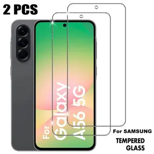 2 Pcs HD Tempered Glass Protective Screen Protectors Suitable for Samsung Galaxy S25 FE A14 A15 A16 A17 A24 A25 A26 A27 A34 A35 A36 A37 A51 A52 A52s A53 A54 A55 A56 A57 Anti-scratch 9H Hardness Easy Install Mobile Phone Screen Film Protection Accessories
