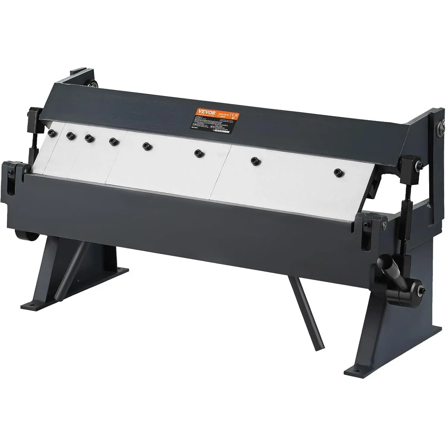 VEVOR Box and Pan Brake, 24in, Portable Metal Bender with 0-135° Bending Angle, Capable of Handling 20 Gauge Low Carbon Steel & 14 Gauge Aluminum, with 5 Adjustable Fingers for Sheet Metal Bending