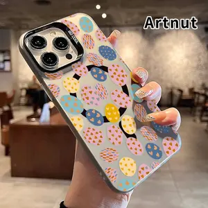 Magnetic Phone Case for iPhone 15 Pro Max 16 Plus 14 13 12 11 E Eggs with Hearts Pattern Full Body Protection Anti-Scratch PC Smartphone Cover Cellphone Protective
