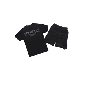 Sana Black/Black T-Shirt Cargo Shorts Set