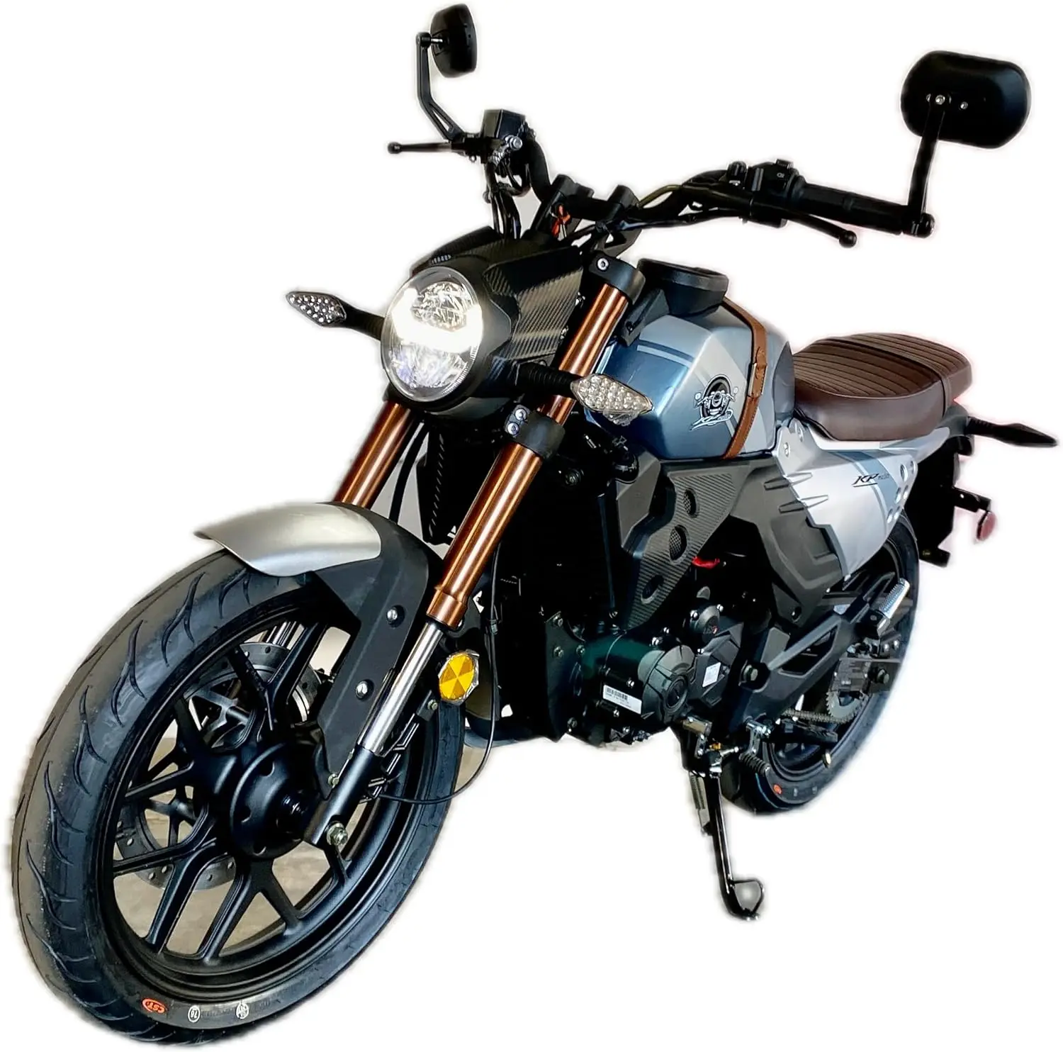 BELMONTE BIKES Lifan KPM 200 Blue Adult Motorcycle Cafe Racer 200cc Gas Street Motorcycle Electric Fuel Injection 17HP 6 Speed Made by Lifan