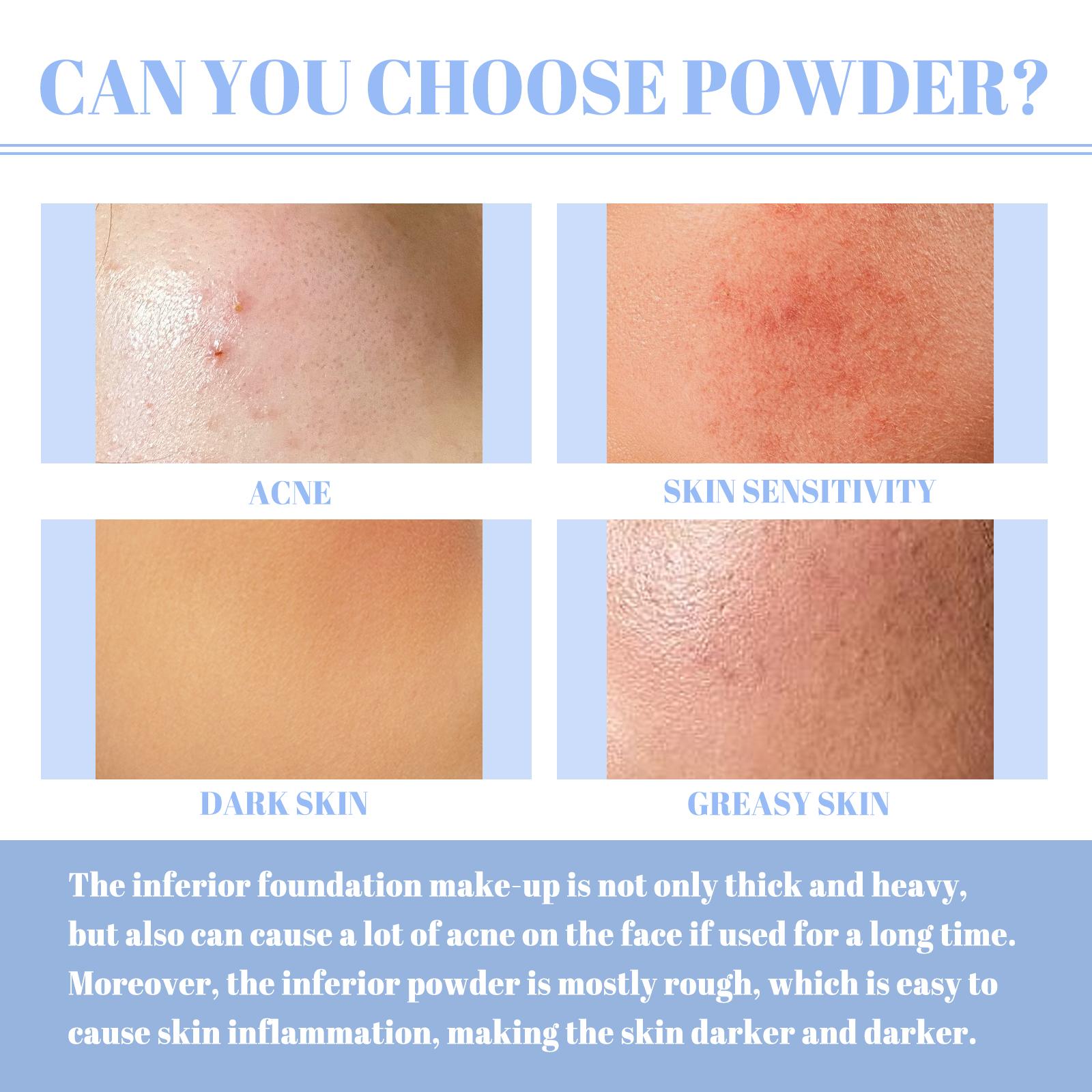 OUHOE Soft Compact Powder Summer Oil Control Flawless Makeup Setting Powder Lightweight With Powder Puff Delivers Matte Even Complexion Cosmeti