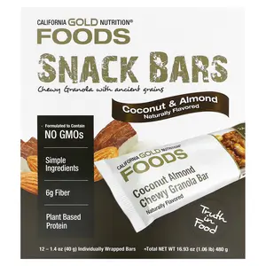 California Gold Nutrition Foods, Coconut Almond Chewy Granola Bars, 12 Bars, 1.4 oz (40 g) Each