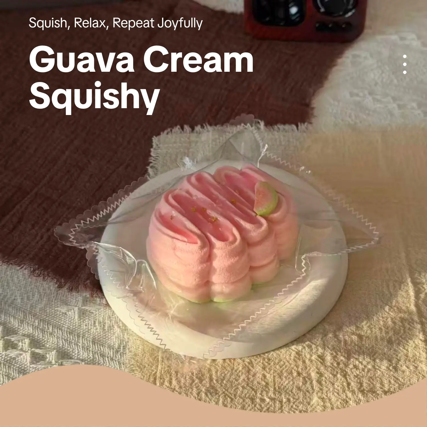 Guava Cream Desert Taba Squishy toy Slow Rising stress relief Sensory Fidget