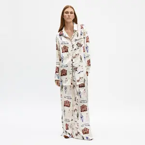 Ski Club Silk Long Pajama Set