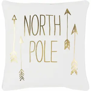 Pontypool Gold Script North Pole Lumbar Pillow - Clearance
