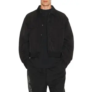 Fear of God ESSENTIALS Trucker Jacket in Vintage Black