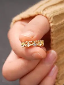 1 PC Gorgeous Cubic Zirconia Heart Cluster Ring For Women For Mother's Day Gift Party Jewelry