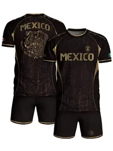 Mexico National Heritage Soccer Jersey, Uniform Soccer, Fitted Natural Waist Tee, Football Shorts, All Season Wear, Without Collar & Zipper Design