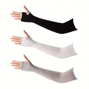 Unisex Fingerless Cooling Compression Arm Sleeves, Breathable Elastic Quick-Dry Design, Suitable for Sports and Daily Wear, Covers Tattoos