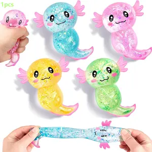 Axolotl Squishy Stress Relief Toy Glitter Fidget Toys Cute Malt Sugar Axolotl Toy Fidget Toys Adults Fidget Toy for Kids Youth Adult, Party Favors Anxiety Relief Squishy Toys