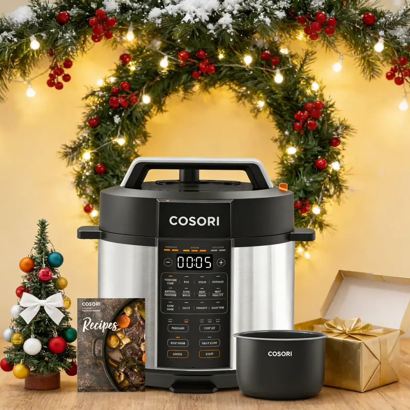 COSORI 6-Qt Electric Pressure Cooker, 9-in-1 Multi-Cooker, Rice, Sous Vide, Sterilizer 1100W, Stainless Steel, Aluminium Inner Pot, with Recipes