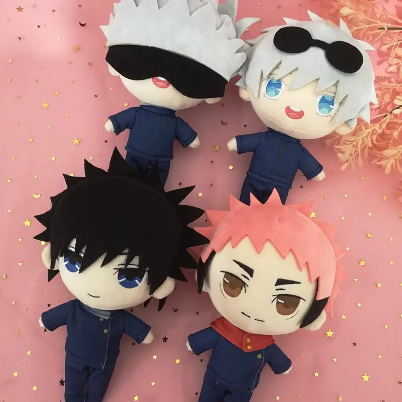 Japanese Anime Jujutsu Kaisen Stuffed Plush Dolls - Yuji Itadori, Gojo Satoru, Fushiguro Megumi - Soft Japanese Stuffed Toys for Children's Birthday Gifts