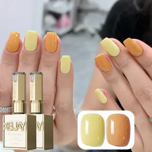 2PCS*15ML M119+M67 Fashionable Nail Cream Yellow Cream Orange Matching 2 Color Set Nail Polish Gel Spring Fashion Nail Nail Art Design Art Gel Shiny Gloss Women'S Nail Art Tool DIY Nail Gel
