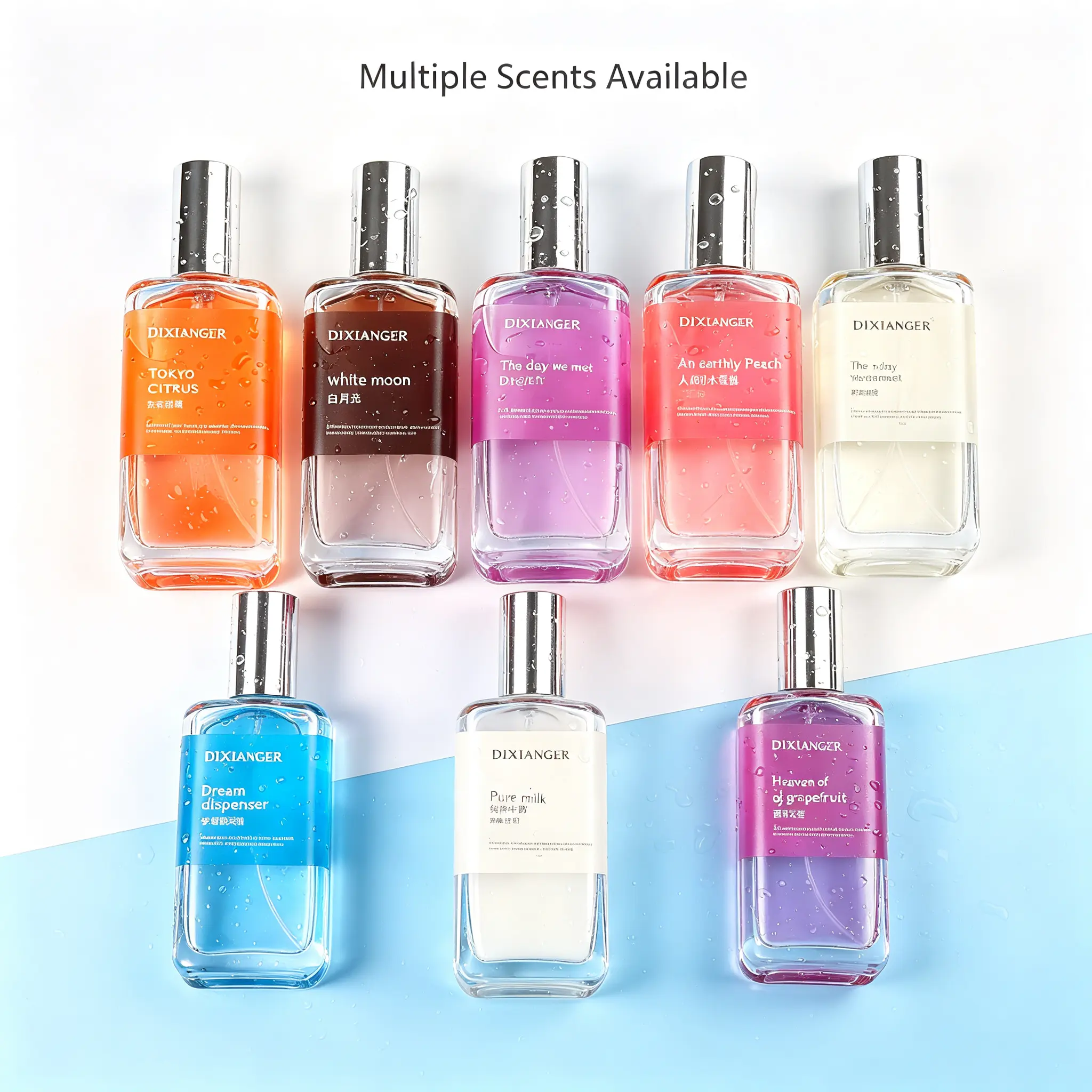 DIXIANGER Women Eau De Toilette, 7 Assorted Fresh Fragrances, Long Lasting Light Scent, Elegant Clear Glass Bottle, Perfect Holiday Birthday Gift for Girlfriend, Casual Daily Perfume for Women