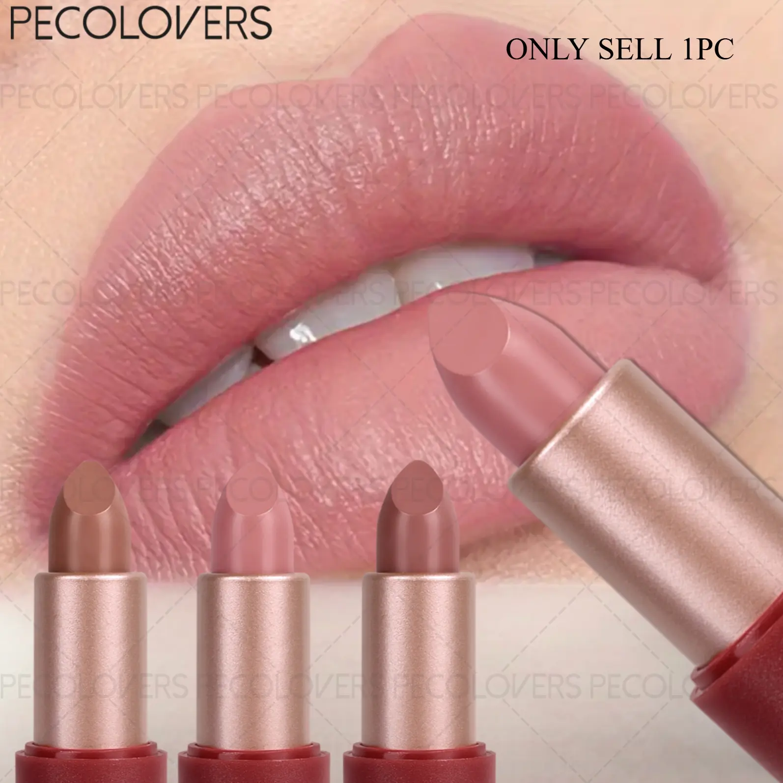 1 Pc Silky Lipstick, Lightweight Lip Color, Comfortable Lip Makeup For Beginners And Casual Looks, Ruby Red And Rose And Natural Nude, Lip Beauty Essential, Luxurious Long Lasting