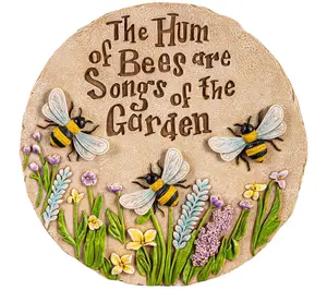 Evergreen Humming Bees Springtime Garden Stone