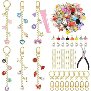 311 count Charms Lip Gloss  Making Kit,  Charms Supplies Including Charms, Key Chain Hooks, Chains, Jump Rings, DIY Craft for Lip Gloss Keychains and Bag Charm