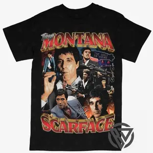 Tony Montana Scarface T-shirt For Men Women, For Fans Unisex Casual Streetswear Top