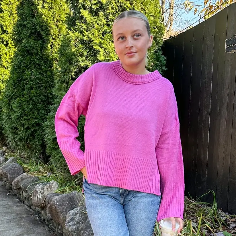 THE BAILEY SWEATER IN PERFECT PINK