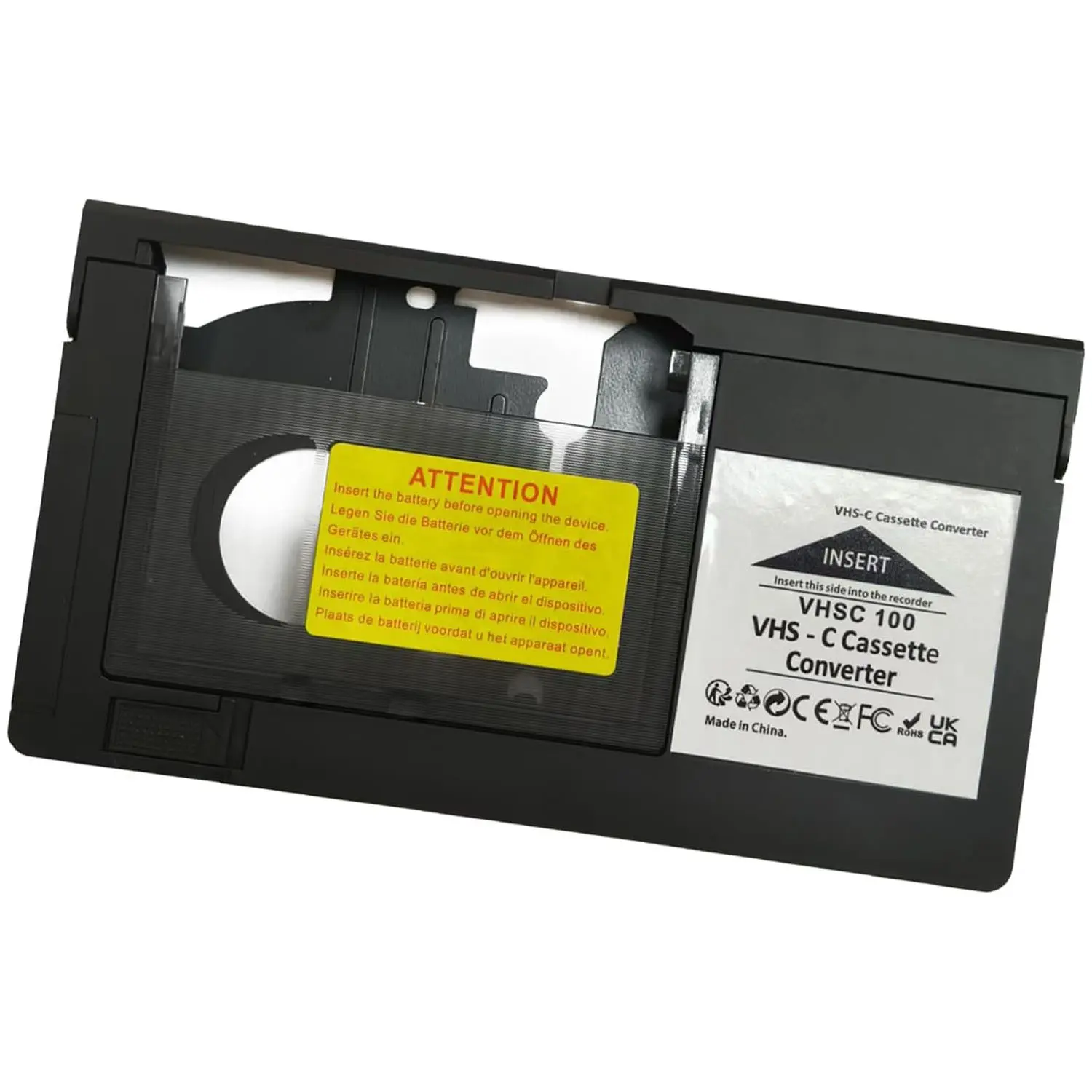 VHS C Cassette Adapter, Compatible 12mm SVHS VHS-C to VHS, Camcorders Motorized VHSC Ideal for VCR Player, Video Cassette Player and VHS to Digital Converting