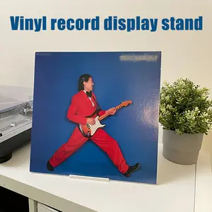 1 PC Minimalist Vinyl Record Stand, Desktop Display & Storage Rack, Stylish Addition to Home Audio Setup, Vinyl Record Organizer for Bedroom, Living Room, Bar Counter & Store