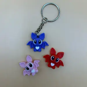 Mini Bat Heart Figure - Keychain and Desk Accessory