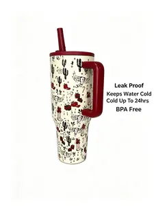 Hydrojug 40oz Holiday Western Aesthetic Portable Vacuum Insulated Tumbler - 24hr Iced Drink Cold Retention, Large Capacity, Double Wall Stainless Steel, Leak Proof, Car Travel Coffee Mug, Gothic Design, Veteran Day Edition