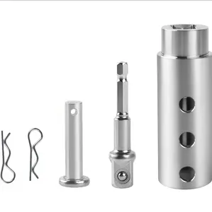 Trailer jack drill adapter, compatible with 1-inch drive shaft, Turbo, ez crank jack adapter tools and 1/2-inch socket drill bits,heavy-duty, suitable for RVs, construction,dump trailers ( campervans)