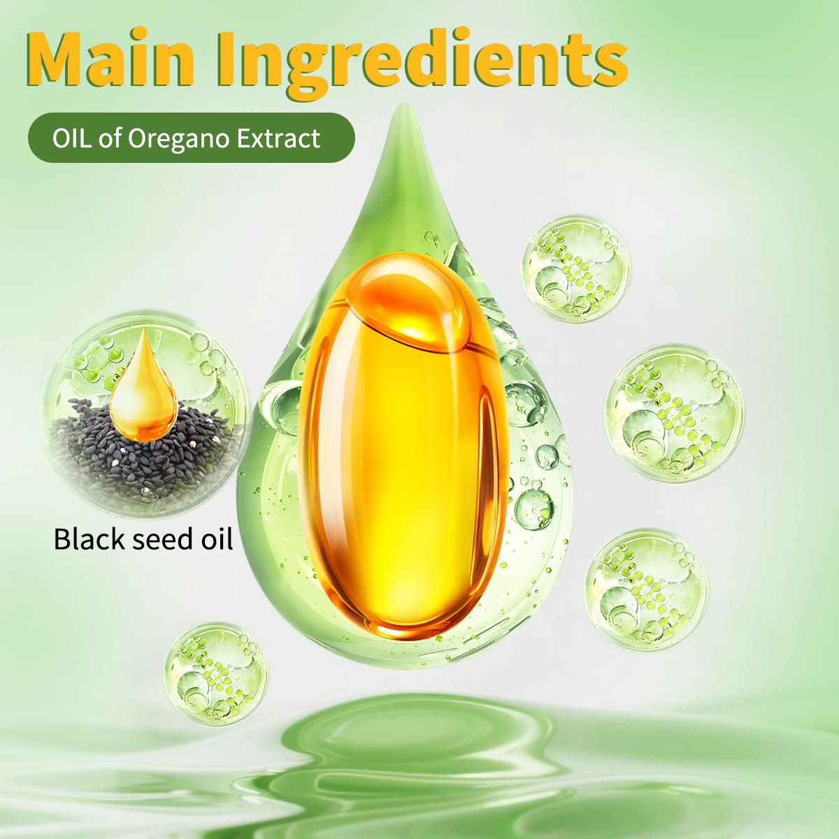 Oil of Oregano with Black Seed Oil 300 Capsules, Natural Antioxidants oil of aceite de oregano Nutritional Support Highly Effective Botanicals Dietary Healthcare Supplement