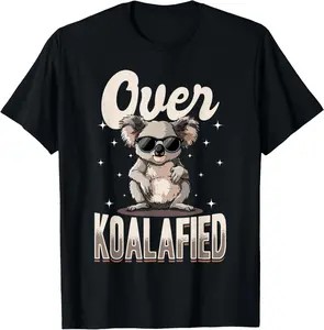 Cotton Graphic Tees Streetwear Funny Koala Animal Over Koalafied T-Shirt