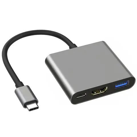 Type-C 3-in-1 Docking Station, USB 3.0 HUB Adapter, Type C To Hdmi, HDMI High-definition 4K Screen Mirroring Adapter, 3-In-1 Converter, Multi Port Adapter, Type C Ports, Phone Accessories, Multiport Adapter