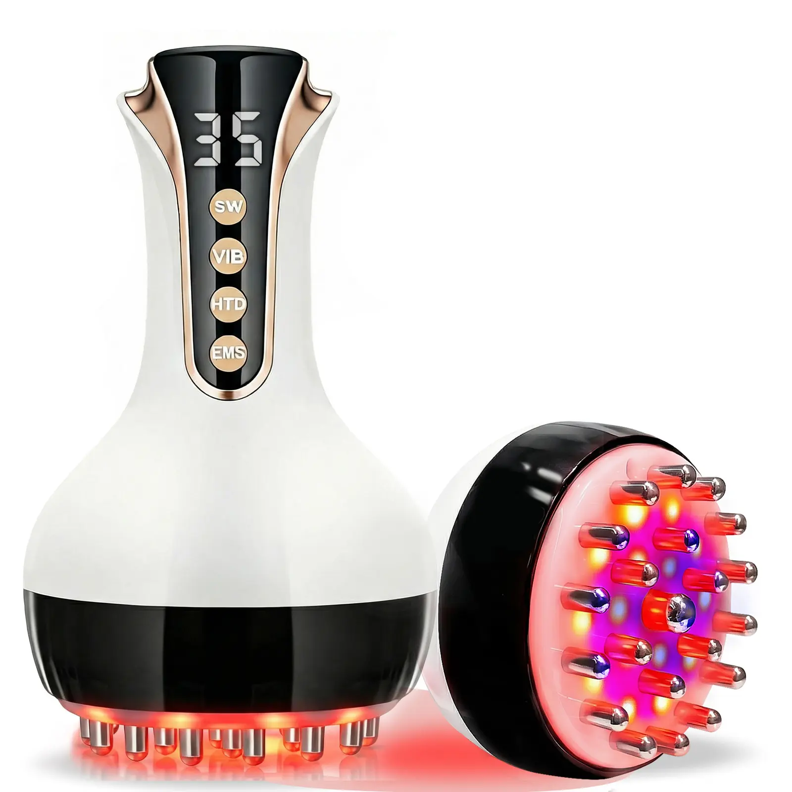 35-Speed 4-in-1 Handheld Body Massager with Heat, Vibration & Red Light | Cordless Massage Device for Legs, Back & Full Body