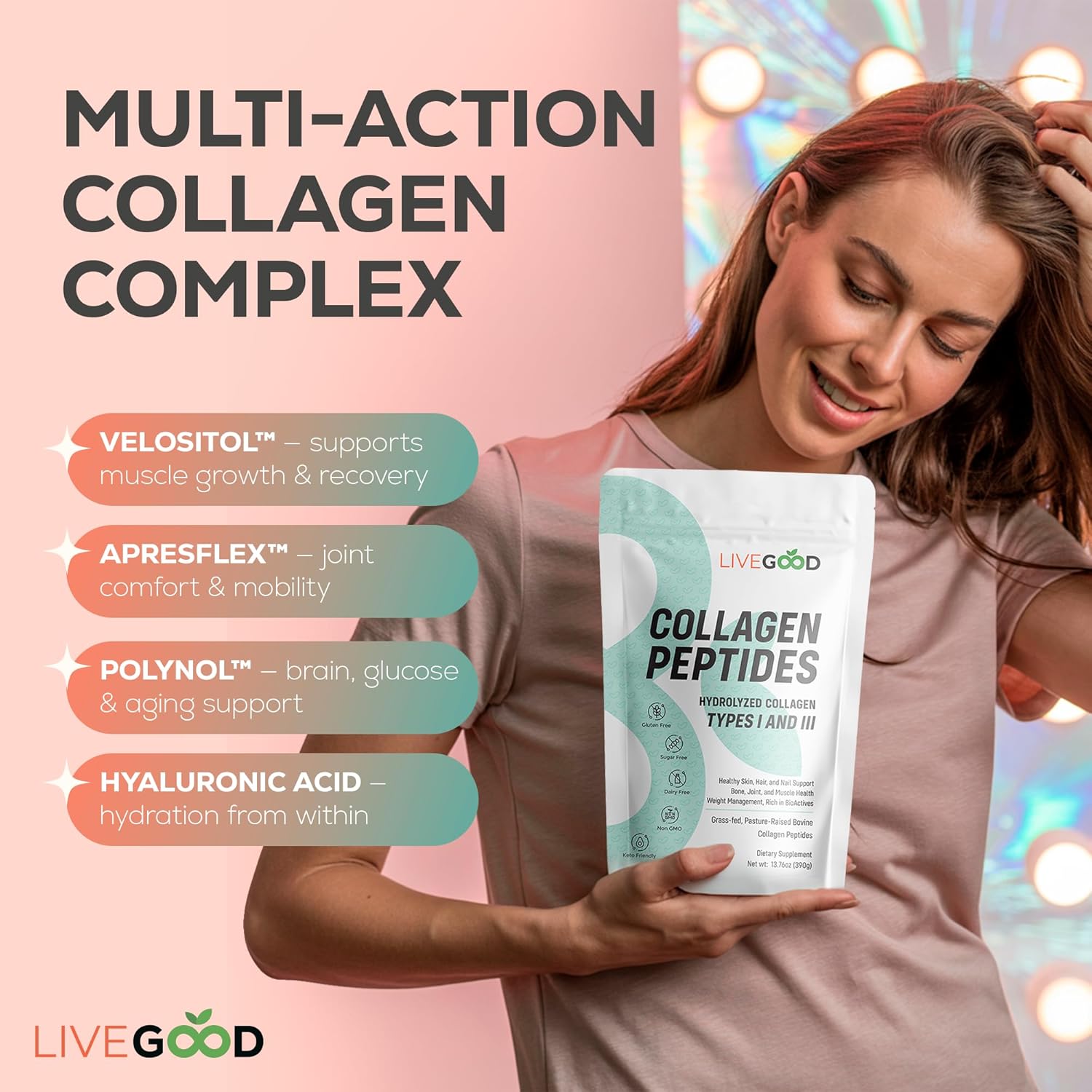 LIVEGOOD Collagen Peptides – Hydrolyzed Collagen Powder with Hyaluronic Acid | 30 Servings LIVEGOOD Collagen Peptides – Hydrolyzed Collagen Powder with Hyaluronic Acid | 30 Servings