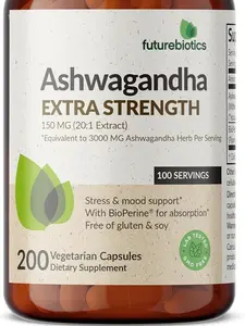 Ashwagandha 150MG Capsules - 200 Capsules Fitness Edible Supplement Healthcare