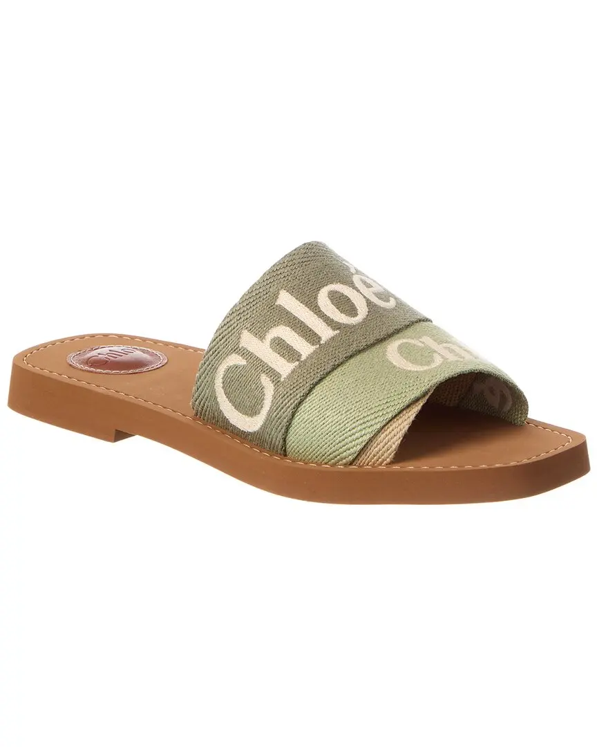Chloé  Woody Logo Canvas Slide