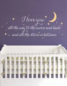I Love You All The Way Quote Lettering Wall Decal