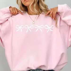 Coquette Bow Sweatshirt, Cute Bow Sweatshirt, Trendy Pink Ribbon Sweatshirt, Ribbon Sweatshirt, Aesthetic Trendy Pink Bow , Coquette Shirt, Bow Crewneck Gift, Pink Love Sweatshirt ,Valentines Day Bow, Valentines Day Gift