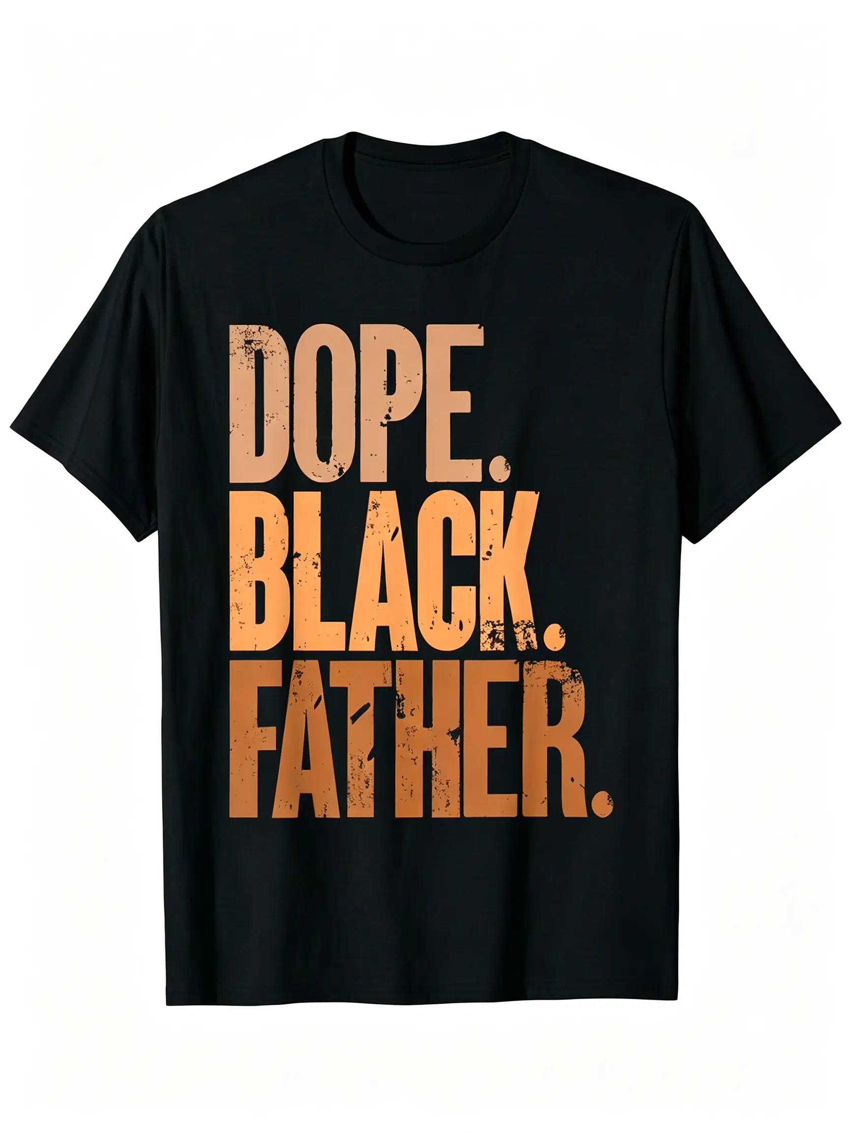 Cool Black Dad Fathers Day T Shirt Celebrating Proud Black Father Casual Streetwear Menswear Round Neck