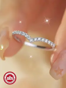 S925 Sterling Silver Fashionable Infinity Symbol Design Ring, Luxury Sparkling Engagement Ring, Fashion Jewelry Accessories for Women As Gift, Engagement Wedding Rings
