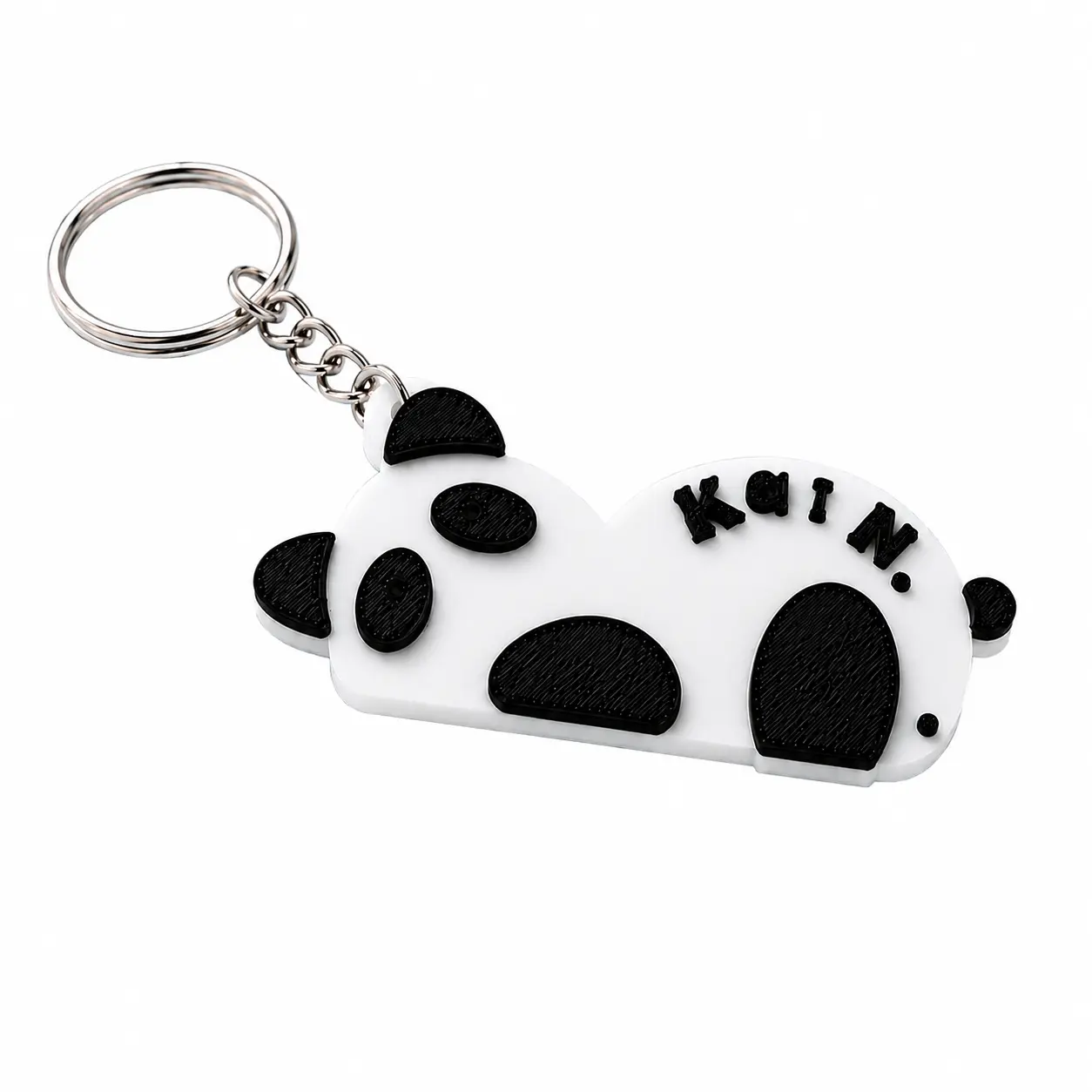 Personalized Panda Keychain, Cute 3D Printed Square Accessory with Custom Name, Handmade Bag Charm for Kids, Birthday Gift, Handmade Keychains, Panda Shape, Square Form