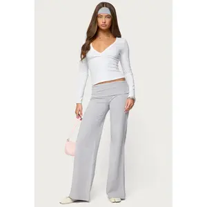 Wide Leg Foldover Pants