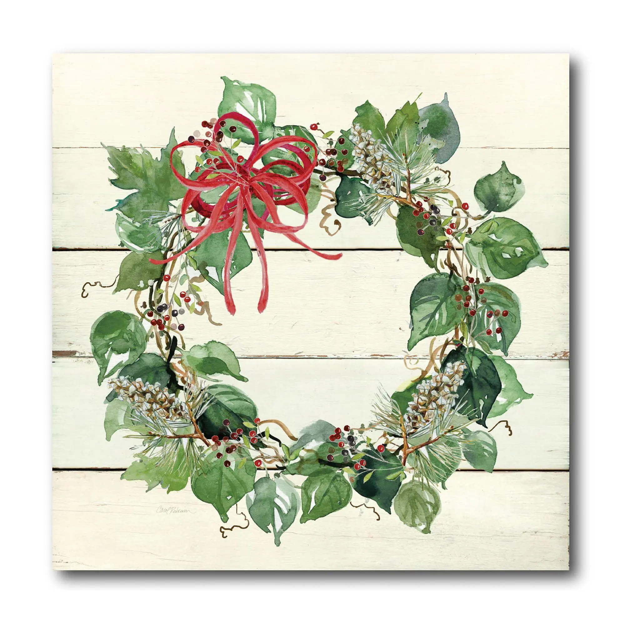 Courtside Market Christmas Wreath 24" x 24" Canvas