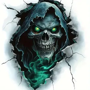 Evil Skull Vinyl Sticker, Car Truck Decal, Suitable for Laptops, Bottles, Trucks, Motorcycles, Windows, Walls, Cups, Durable and Stylish Design